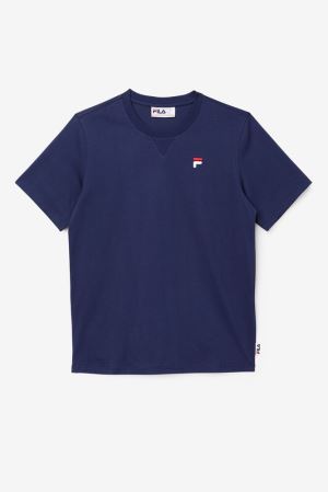 FILA Derion Tee Shirts Navy,Womens Clothing | CA.PTXNVD856